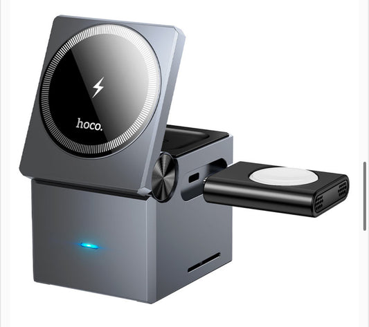 Hoco CQ8 
Premium Quality 
*Portable & Foldable*
*3 in 1, 15 Watts*
*Wireless Charger*