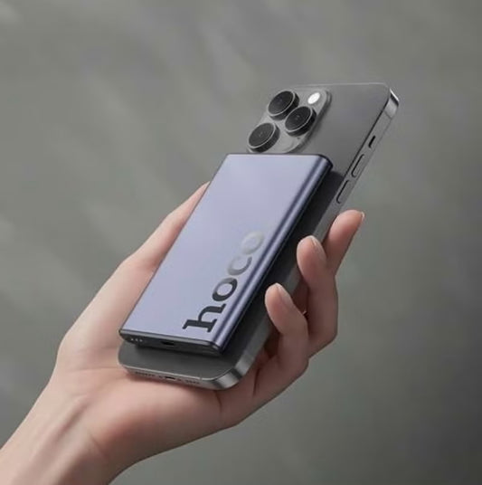 HOCO Q32 Magnetic 5000mAh Power Bank with 20W Fast Charging – Metal Grey