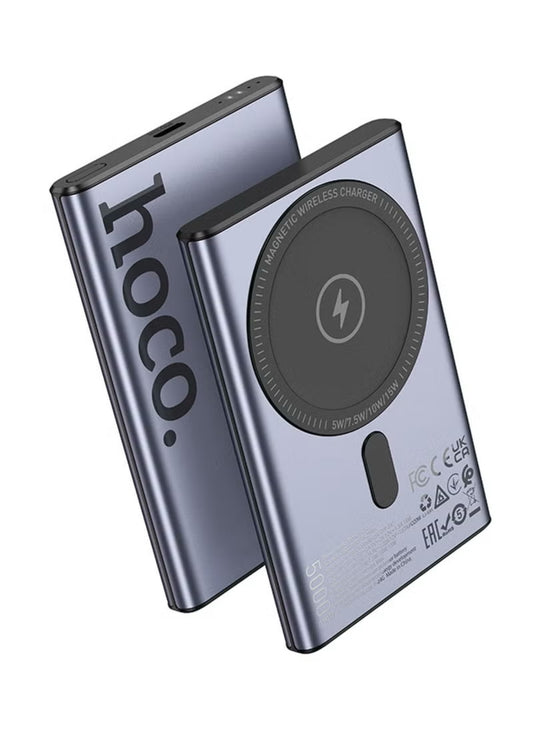 HOCO Q32 Magnetic 5000mAh Power Bank with 20W Fast Charging – Metal Grey