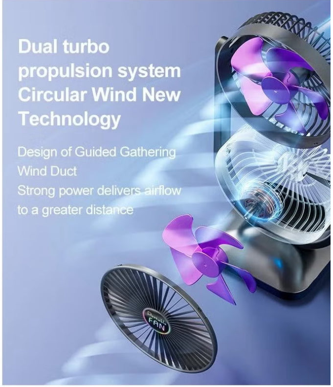 Table Fans, turbofan, Clip fan, Double-head adjustable desktop fan, Digital Display