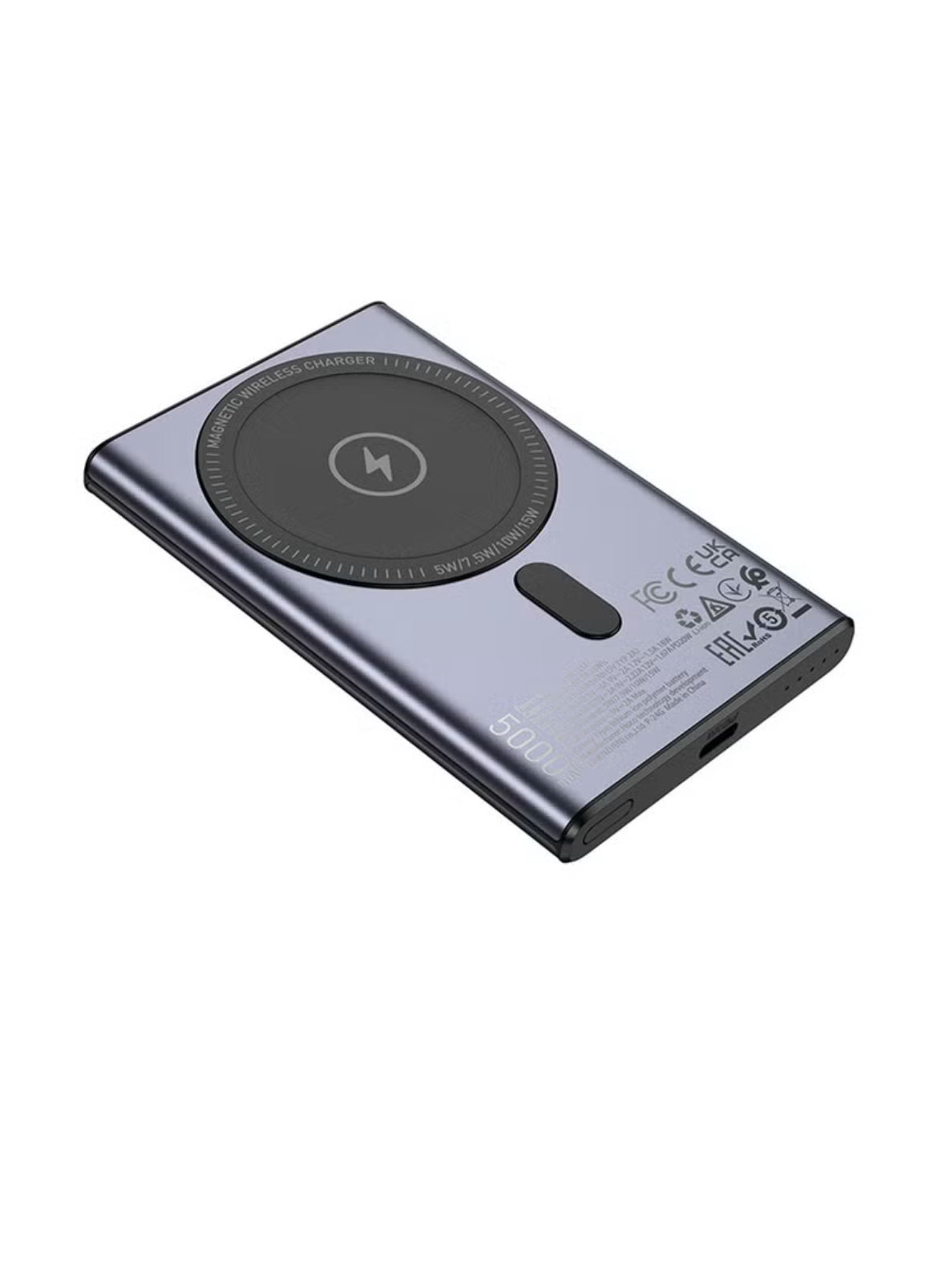 HOCO Q32 Magnetic 5000mAh Power Bank with 20W Fast Charging – Metal Grey
